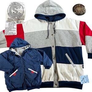 Current Seen Reversible Hooded Jacket Sz OSFA